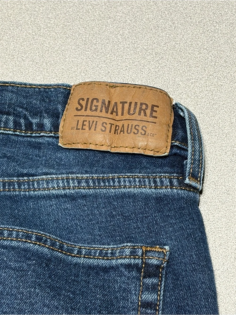 Signature by Levi Strauss Athletic Fit Mens Jeans Dark Wash Navy Blue 36x34